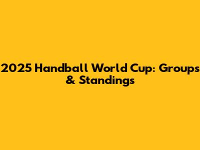 2025 Handball World Cup: Groups & Standings
