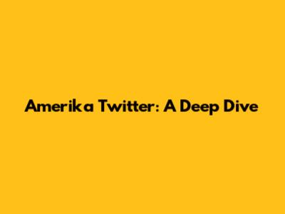 Amerika Twitter: A Deep Dive
