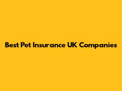Best Pet Insurance UK Companies