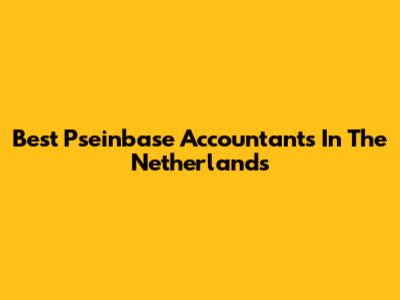 Best Pseinbase Accountants In The Netherlands