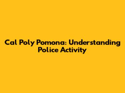 Cal Poly Pomona: Understanding Police Activity