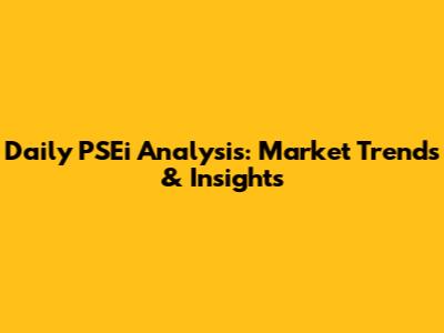 Daily PSEi Analysis: Market Trends & Insights