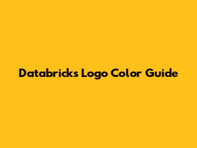 Databricks Logo Color Guide