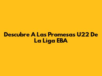 Descubre A Las Promesas U22 De La Liga EBA