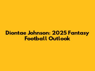 Diontae Johnson: 2025 Fantasy Football Outlook