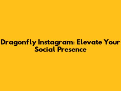 Dragonfly Instagram: Elevate Your Social Presence