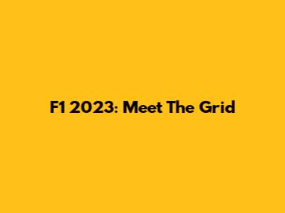 F1 2023: Meet The Grid