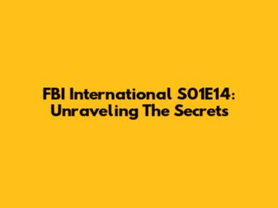 FBI International S01E14: Unraveling The Secrets