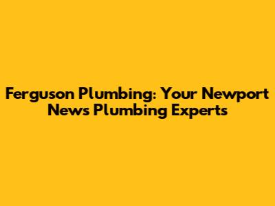 Ferguson Plumbing: Your Newport News Plumbing Experts