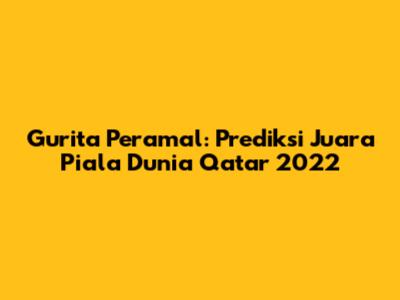 Gurita Peramal: Prediksi Juara Piala Dunia Qatar 2022