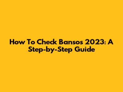 How To Check Bansos 2023: A Step-by-Step Guide