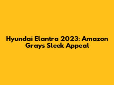 Hyundai Elantra 2023: Amazon Gray's Sleek Appeal