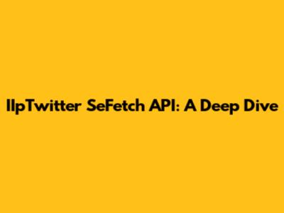 IIpTwitter SeFetch API: A Deep Dive