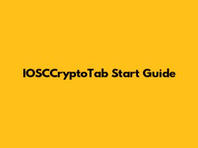 IOSCCryptoTab Start Guide