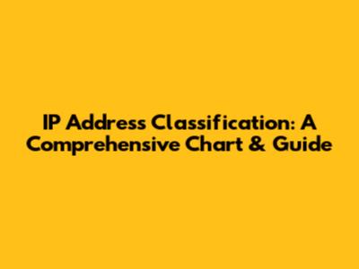IP Address Classification: A Comprehensive Chart & Guide