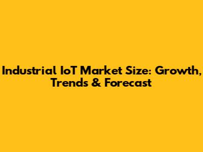Industrial IoT Market Size: Growth, Trends & Forecast