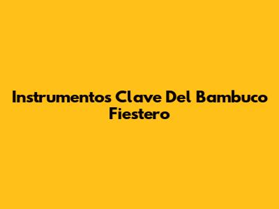 Instrumentos Clave Del Bambuco Fiestero