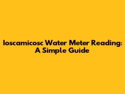 Ioscamicosc Water Meter Reading: A Simple Guide
