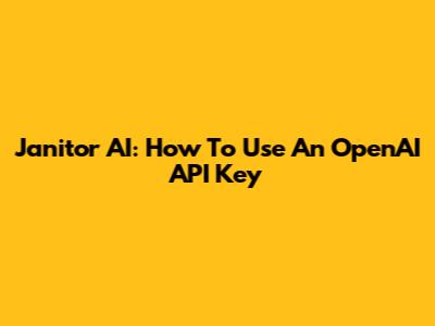 Janitor AI: How To Use An OpenAI API Key