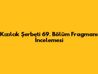 Kızılcık Şerbeti 69. Bölüm Fragmanı İncelemesi