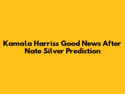 Kamala Harris's Good News After Nate Silver Prediction