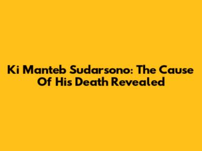 Ki Manteb Sudarsono: The Cause Of His Death Revealed