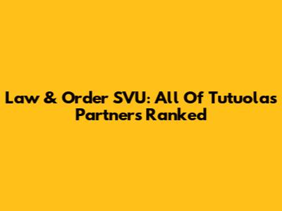 Law & Order SVU: All Of Tutuola's Partners Ranked