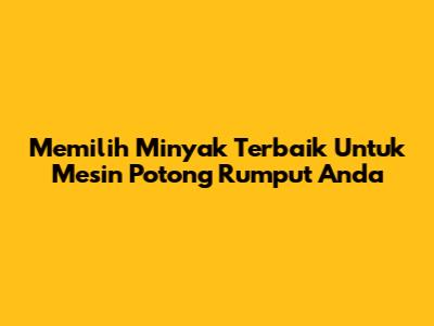 Memilih Minyak Terbaik Untuk Mesin Potong Rumput Anda