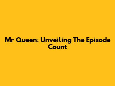 Mr Queen: Unveiling The Episode Count