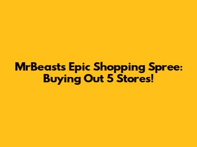 MrBeast's Epic Shopping Spree: Buying Out 5 Stores!