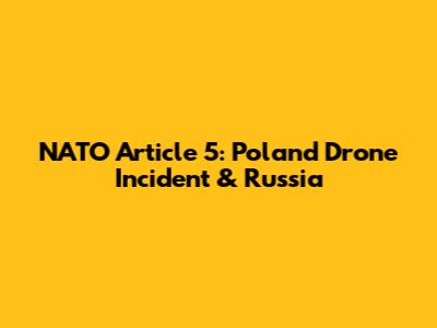 NATO Article 5: Poland Drone Incident & Russia