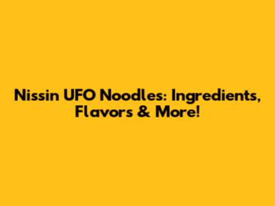 Nissin UFO Noodles: Ingredients, Flavors & More!