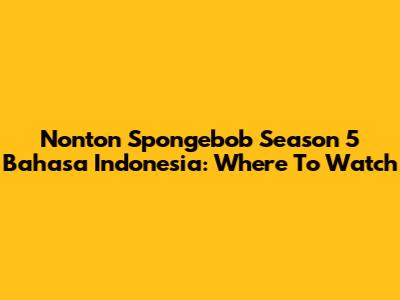 Nonton Spongebob Season 5 Bahasa Indonesia: Where To Watch