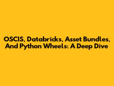 OSCIS, Databricks, Asset Bundles, And Python Wheels: A Deep Dive