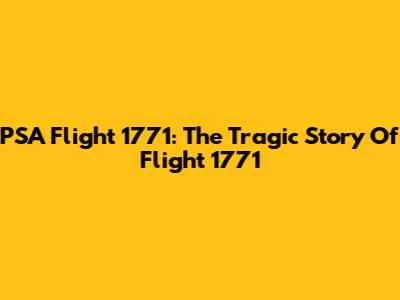 PSA Flight 1771: The Tragic Story Of Flight 1771