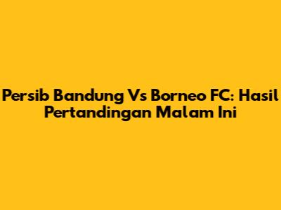 Persib Bandung Vs Borneo FC: Hasil Pertandingan Malam Ini