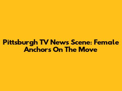 Pittsburgh TV News Scene: Female Anchors On The Move