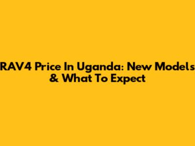 RAV4 Price In Uganda: New Models & What To Expect