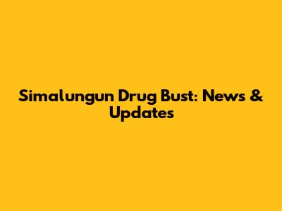 Simalungun Drug Bust: News & Updates