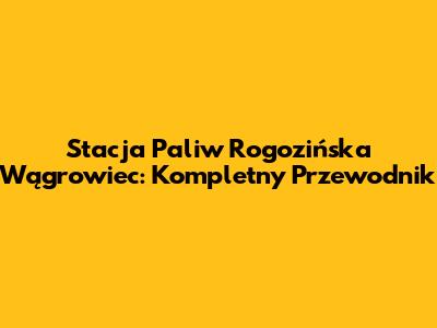 Stacja Paliw Rogozińska Wągrowiec: Kompletny Przewodnik