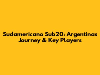 Sudamericano Sub20: Argentina's Journey & Key Players