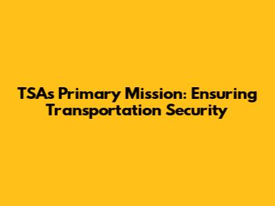 TSA's Primary Mission: Ensuring Transportation Security