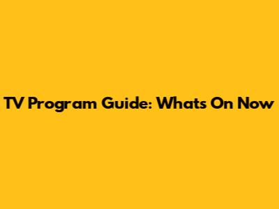 TV Program Guide: What's On Now