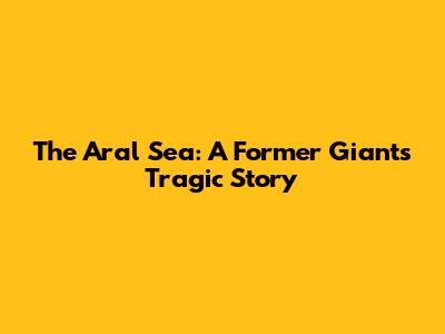 The Aral Sea: A Former Giant's Tragic Story