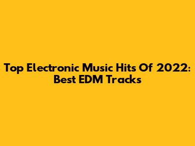 Top Electronic Music Hits Of 2022: Best EDM Tracks