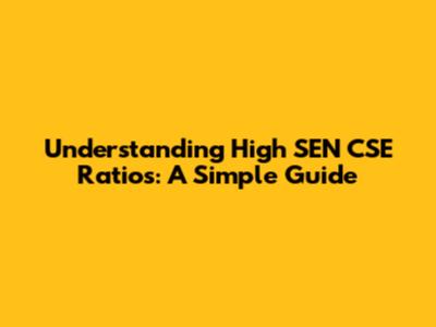 Understanding High SEN CSE Ratios: A Simple Guide