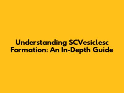 Understanding SCVesiclesc Formation: An In-Depth Guide