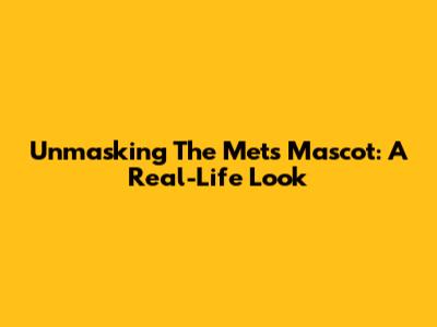 Unmasking The Mets' Mascot: A Real-Life Look