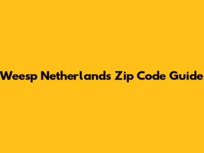 Weesp Netherlands Zip Code Guide